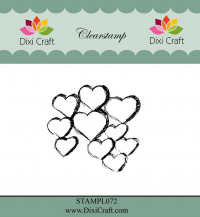 Billede: DIXI CRAFT CLEARSTAMP “Sketch Hearts” STAMPL072, 5,2x4,8cm 