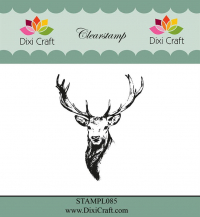 Billede: DIXI CRAFT CLEARSTAMP rensdyrhoved, Reindeer Head, STAMPL085, 4,8x5,9cm