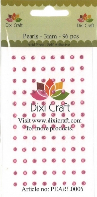 Billede:  Dixi Craft Halvperler 3mm PEARL0006 Pink
