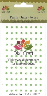 Billede: Dixi Craft Halvperler 3mm PEARL0007 Lime
