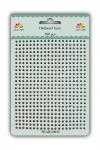 Billede: Dixi Craft Halvperler 3mm 500 stk PEARL0043 Coffee Brown