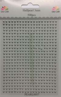 Billede: DIXI CRAFT HALVPERLER 3MM 500 stk PEARL0057 Sølv