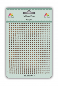 Billede: Dixi Craft Halvperler 3mm 500 stk PEARL0072 Bronze