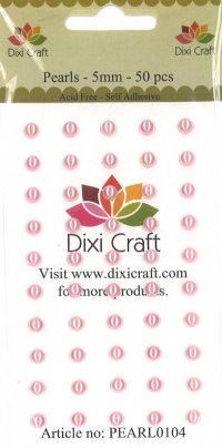 Billede: Dixi Craft Halvperler 5mm PEARL0104 Babypink
