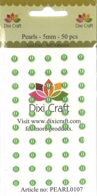 Billede:  Dixi Craft Halvperler 5mm PEARL0107 Limegrøn
