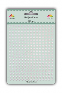 Billede: DIXI CRAFT HALVPERLER 5MM 300 stk PEARL0109 White