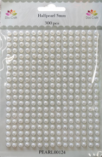 Billede: Dixi Craft Halvperler 5mm PEARL0124 Lys creme