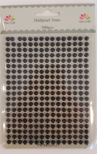 Billede: Dixi Craft Halvperler 5mm PEARL0125 Sort
