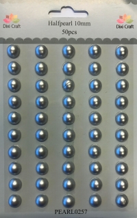 Billede: DIXI CRAFT HALVPERLER 10MM 50 stk PEARL0257 Sølv