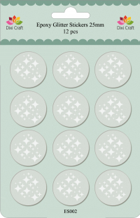 Billede: DIXI CRAFT GLITTER EPOXY STICKERS 25MM ES002, Match Epoxy Toppers, Dixi die p293953 og cirkelpunch XCUT 1