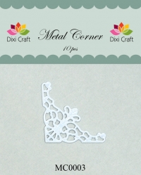 Billede: Dixi Craft Metal Hjørner Hvid MC0003 10 stk 35x35mm
