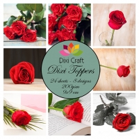 Billede: DIXI CRAFT TOPPERS 9X9CM 24 ARK ET0289, roser