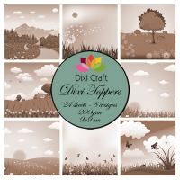 Billede: DIXI CRAFT TOPPERS 9X9CM 24 ARK ET0292, landskaber vintage, førpris kr. 20,00, nupris