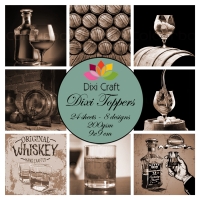 Billede: DIXI CRAFT TOPPERS 9X9CM 24 ARK ET0330, vintage whiskey, førpris kr. 20,- nupris