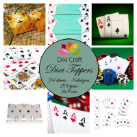 Billede: DIXI CRAFT TOPPERS 9X9CM 24 ARK ET0346, spillekort