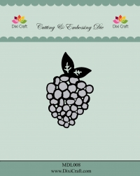 Billede: skære/prægeskabelon vindrueklase, DIXI CRAFT DIES “Grape” MDL008, 4,3x6,8cm, førpris kr. 40,00, nupris