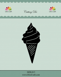 Billede: skæreskabelon vaffel med soft ice, DIXI CRAFT DIES “Ice cream” MDL015, 4x8,2cm, førpris kr. 40,00, nupris