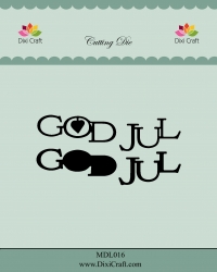 Billede: skæreskabelon GOD JUL, DIXI CRAFT DIES “God Jul” MDL016,  8,3x4,2cm, førpris kr. 44,00, nupris