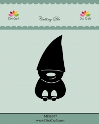 Billede: skæreskabelon lille nisse, DIXI CRAFT DIES “Gnome” MDL017, 4x8,3cm, førpris kr. 44,00, nupris