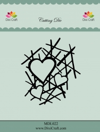 Billede: skæreskabelon DIXI CRAFT DIES “Heart Grid” MDL022, 9,2x10,5cm, førpris kr. 80,00, nupris