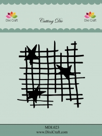 Billede: skæreskabelon DIXI CRAFT DIES “Star Grid” MDL023, 10,3x10,2cm, førpris kr. 84,00, nupris