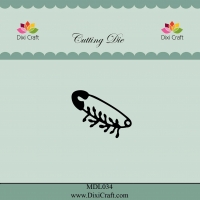 Billede: skæreskabelon sikkerhedsnål med små blade, DIXI CRAFT DIES “Leaf Clips” MDL034, 3,6x2,9cm, førpris kr. 20,00, nupris