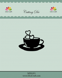 Billede: skæreskabelon kaffekop fyldt med kærlighed, DIXI CRAFT DIES “Cup of love” MDL051, 5,3x4,3cm