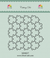 Billede: skæreskabelon puslespil, 9,9x9,9cm, DIXI CRAFT DIE “Hexagon Puzzle
