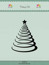Billede: skæreskabelon spiraljuletræ, DIXI CRAFT DIE “Spiral Christmas Tree, md0049, førpris kr. 68,00, nupris