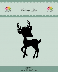 Billede: skæreskabelon bambi i silhuet, DIXI CRAFT DIE “Elegant Deer, md0056, førpris kr. 40,00, nupris