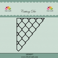 Billede: skæreskabelon hjørne, der bliver skåret helt ud, DIXI CRAFT DIES “Wire Corner” MD0097, 6,1x7,2cm, førpris kr. 40,00, nupris