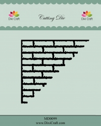Billede: skæreskabelon murstenshjørne, DIXI CRAFT DIES “Bricks Corner” MD0099, 8,4x7,9cm, førpris kr. 50,00, nupris