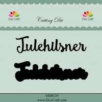 Billede: skæreskabelon DIXI CRAFT DIE Julehilsner med skygge, MD0129, 89x26mm, førpris kr. 36,00, nupris