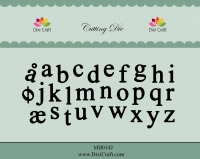 Billede: skæreskabelon alfabet små bogstaver, DIXI CRAFT DIES, Alphabet - Lower case, MD0142, 1: 15x7mm