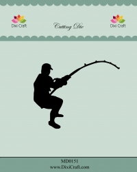 Billede: skæreskabelon fisker, DIXI CRAFT DIES “Fisherman” MD0151, 7,6x6cm