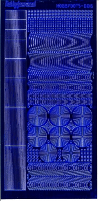 Billede: serie 6 blå spejl hobbydots stickers, førpris kr. 7,- nupris