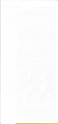 Billede: serie 6 hvid hobbydots stickers, førpris kr. 7,- nupris