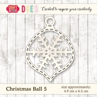 Billede: skæreskabelon julekugle med snekrystal, CRAFT & YOU DIE “CW028″, 4,9x6,5cm