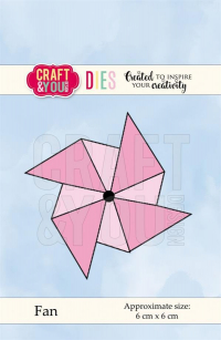 Billede: skæreskabelon mølle, CRAFT & YOU DIE “CW063″, FAN, 6x6cm 