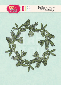 Billede: skæreskabelon julekrans, ca. 12,5x12,5cm, CRAFT & YOU DIE “CW094