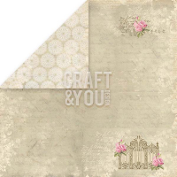 Billede: 1 ark Craft & You Scrapbooking Ark 30x30cm, Wedding Garden 01,  CP-WG01, førpris kr. 8,- nupris