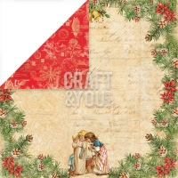 Billede: CRAFT & YOU SCRAPBOOKING ARK 30X30CM, Shristmas Story-02, 1 ARK, CP-CS02, førpris kr. 8,- nupris