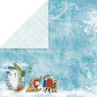 Billede: CRAFT & YOU SCRAPBOOKING ARK 30X30CM 1 ARK CP-WC03, White Christmas-03, førpris kr. 8,- nupris