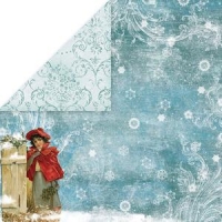 Billede: CRAFT & YOU SCRAPBOOKING ARK 30X30CM 1 ARK CP-WC05, White Christmas-05, førpris kr. 8,- nupris