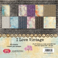 Billede: CRAFT & YOU PAPIRBLOK 15X15CM 36 ARK CPB-ILV15 I LOVE VINTAGE, førpris kr. 48,- nupris