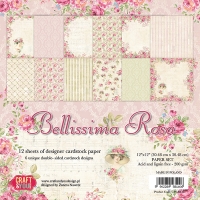 Billede: CRAFT & YOU PAPIRPAKNING 30X30CM 12 ARK CPS-BR30, dobbeltsidet, Bellissima Rosa, 2x6 ark