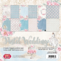 Billede: CRAFT & YOU PAPIRPAKNING 30X30CM 12 ARK DOBBELTSIDET, 6 DESIGNS, CPS-PW30, Pastel Wedding