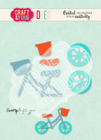 Billede: skæreskabelon løbecykel til børn, CRAFT & YOU DIE “Baby Bicycle