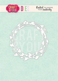 Billede: skæreskabelon lille bladkrans, CRAFT & YOU DIE “Wreath with leaves