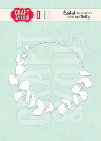 Billede: skæreskabelon ring med eukalyptusblade, CRAFT & YOU DIE “Eucalyptus Wreath